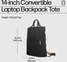 HP Convertible 14" Laptop-backpack bag, black