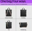 HP Convertible 14" Laptop-backpack bag, black